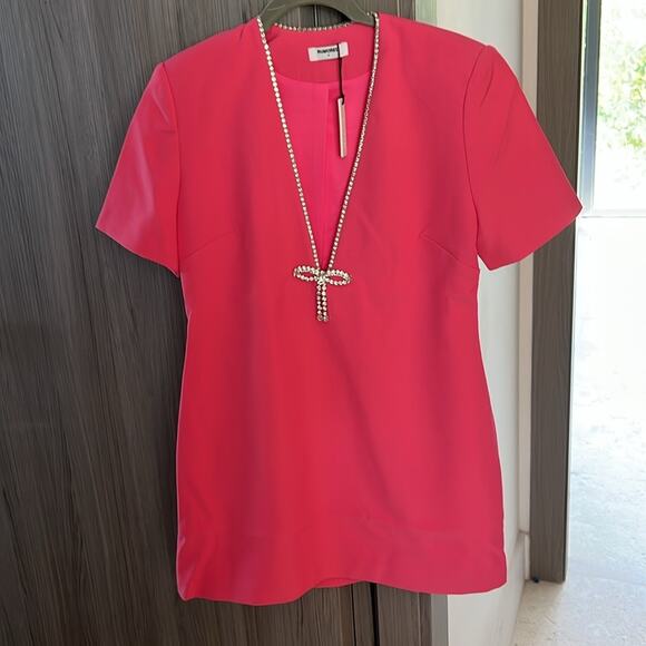 Rumored Pink Mini Dress with Pearl Detail - Picture 3 of 10